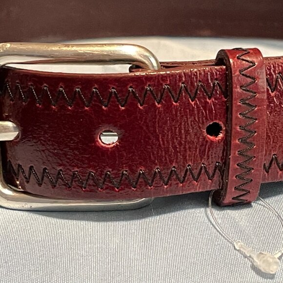 DKNY Women\'s Italian Glazed Calfskin Belt Size Small Wine Colored Leather main image 10